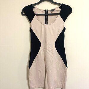 Express Beige & Black Bodycon Fitted Dress Women's Size 2
